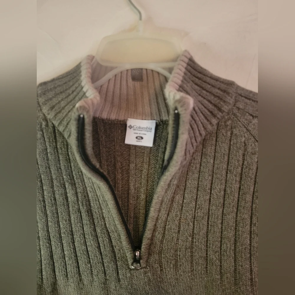 Columbia 100% cotton Men's sz XL 1/4 zip pullover sweater